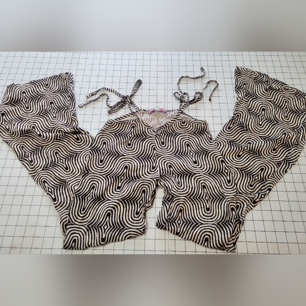 Urban Outfitters Abstract Print Side Tie Cutout Pants